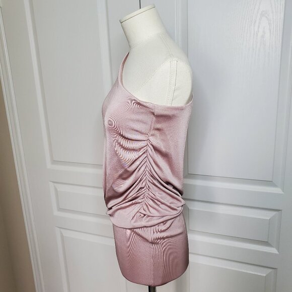 Guess by Marciano One-Shoulder Satin Top Blush Pink Size S - Picture 3 of 4